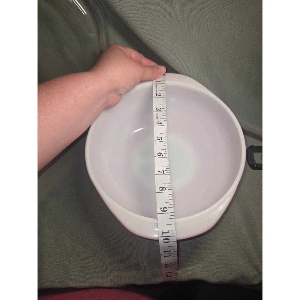 Vintage Pyrex 024 2 Quart Red Round Casserole Dish with Clear Glass Lid 2QT